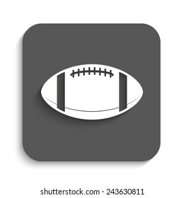 American football ball - vector icon with shadow on a grey button