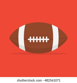 American football ball vector icon isolated from the background. Leather, with a seam the ball for American football in a flat style. Sport and active leisure symbol.