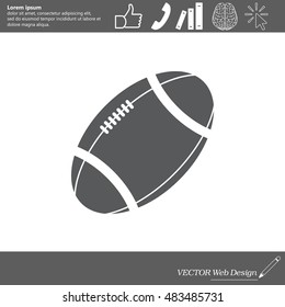 American football ball vector icon.