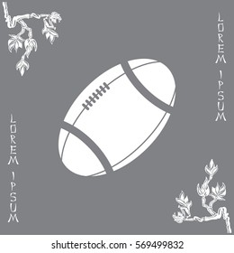 American football ball vector icon.