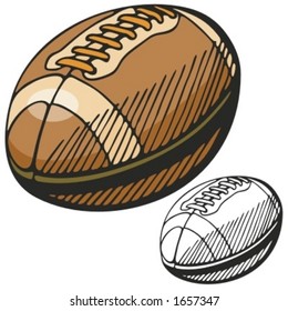 American football ball. Vector illustration