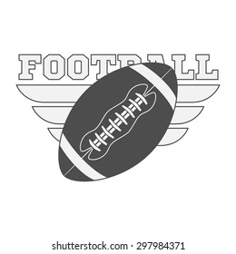 American Football Ball. Vector Illustration of sport Object