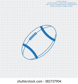 American football ball vector line icon.