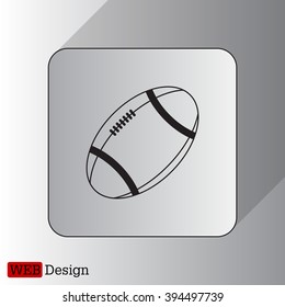 American football ball vector line icon.