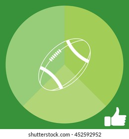 American football ball vector line icon.