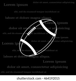 American football ball vector line icon.