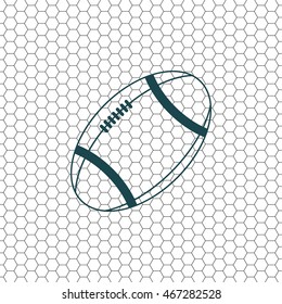 American football ball vector line icon.