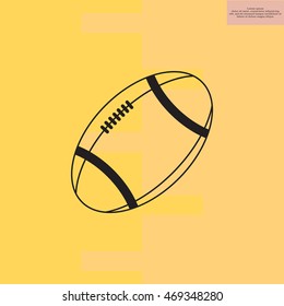 American football ball vector line icon.