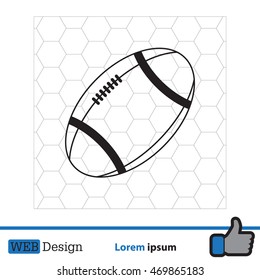 American football ball vector line icon.