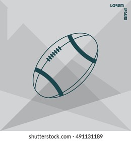 American football ball vector line icon.