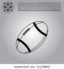 American football ball vector line icon.