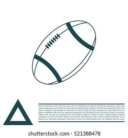 American football ball vector line icon.
