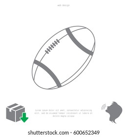 American football ball vector line icon.