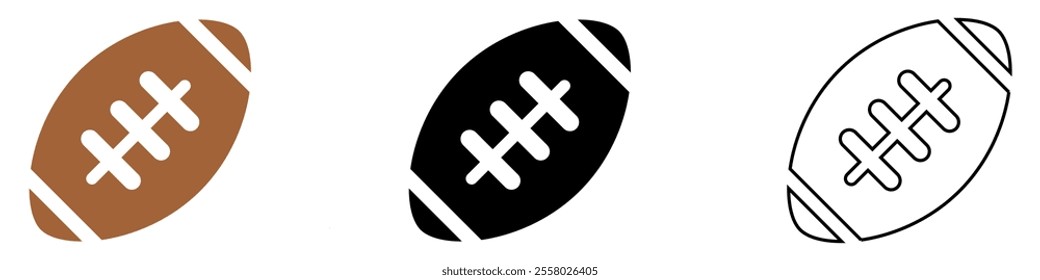 American football ball vector pictogram sign icon symbol ui and ux design, glyphs and stroke line