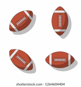 american football balls on white background. sport flat vector illustration easy to edit and customize. eps 10