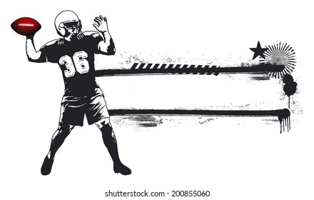 american football banner with player