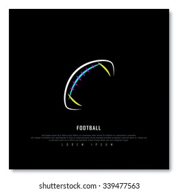 American Football Black Freehand Sketch Graphic Design Vector Illustration EPS10