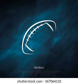 American Football Black Freehand Sketch Sparse Graphic Design Vector Illustration EPS10