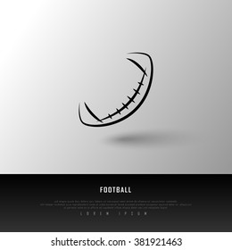 American Football Black White Freehand Sketch Sparse Graphic Design Vector Illustration EPS10
