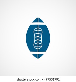 American Football Blue Flat Icon On White Background