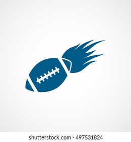 American Football Blue Flat Icon On White Background