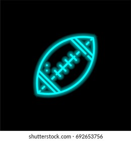 American football blue glowing neon ui ux icon. Glowing sign logo vector