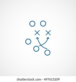 American Football Blue Line Icon On White Background