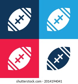 American Football blue and red four color minimal icon set