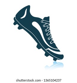 American football boot icon. Shadow reflection design. Vector illustration.