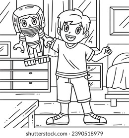 American Football Boy Quarterback Toy Coloring