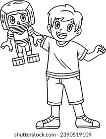 American Football Boy Quarterback Toy Isolated 