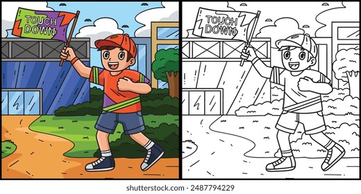 American Football Boy Touchdown Banner