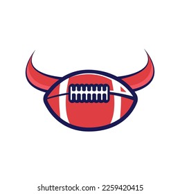 american football bull logo vector.