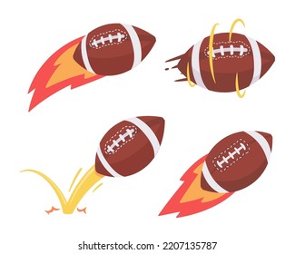 american football burst into flames. american football match elements