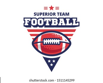 American football camp logo, emblem, designs templates with american football ball on a white background