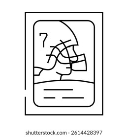 american football card line icon vector. american football card sign. isolated contour symbol black illustration