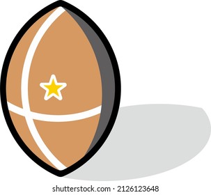 American Football cartoon ball icon. Suitable for various printing and digital purposes.