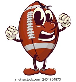 american football cartoon vector isolated clip art illustration mascot be healthy and strong enough to become a champion, vector work of hand drawn