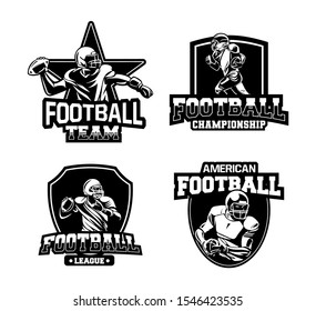 american football champions logo sign vector set