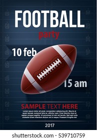 american football championship background 3d realistic vector object place for text eps 10 2017 ball