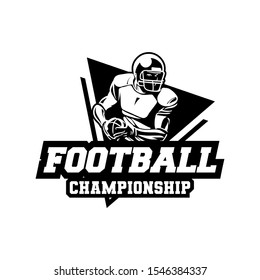 american football championship badge emblem logo in black and white