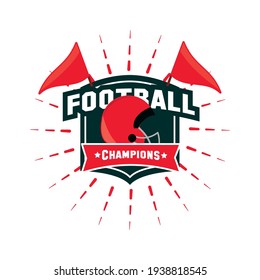 american football championship flags badge