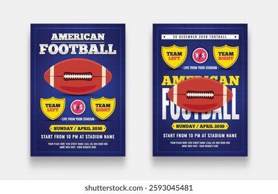 American football championship flyer template