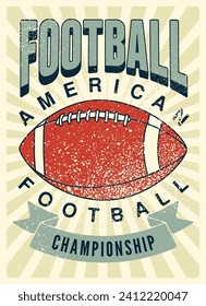 American Football championship typographical vintage grunge style poster design. Retro vector illustration.