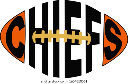 American Football. Chiefs Football. Vector Illustration