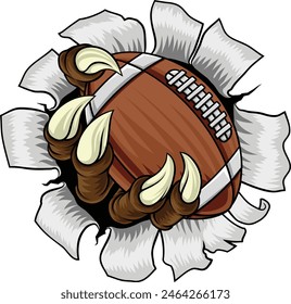 Eine American Football-Klauensport-Illustration eines Adlers oder eines Tiermonsters, das einen Ball hält