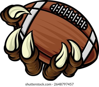 Um American Football garra esportes ilustração de uma águia ou animal monstro mão segurando bola