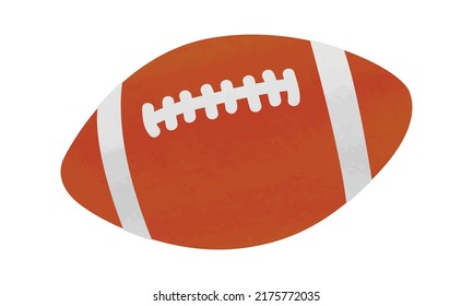 American football clipart. Simple American football watercolor style vector illustration isolated on white background. Rugby ball cartoon hand drawn style. American football vector design