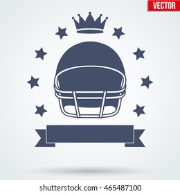 American Football Club Badge and Label with helmet. Emblem of sport team. Vector icons isolated on background.