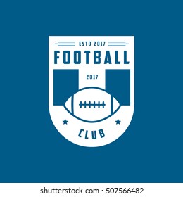 American Football Club Emblem Flat Icon On Blue Background